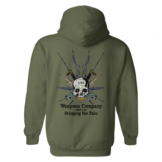 1st Battalion 25th Marines Weapons Company OEF 11-2 Hoodie