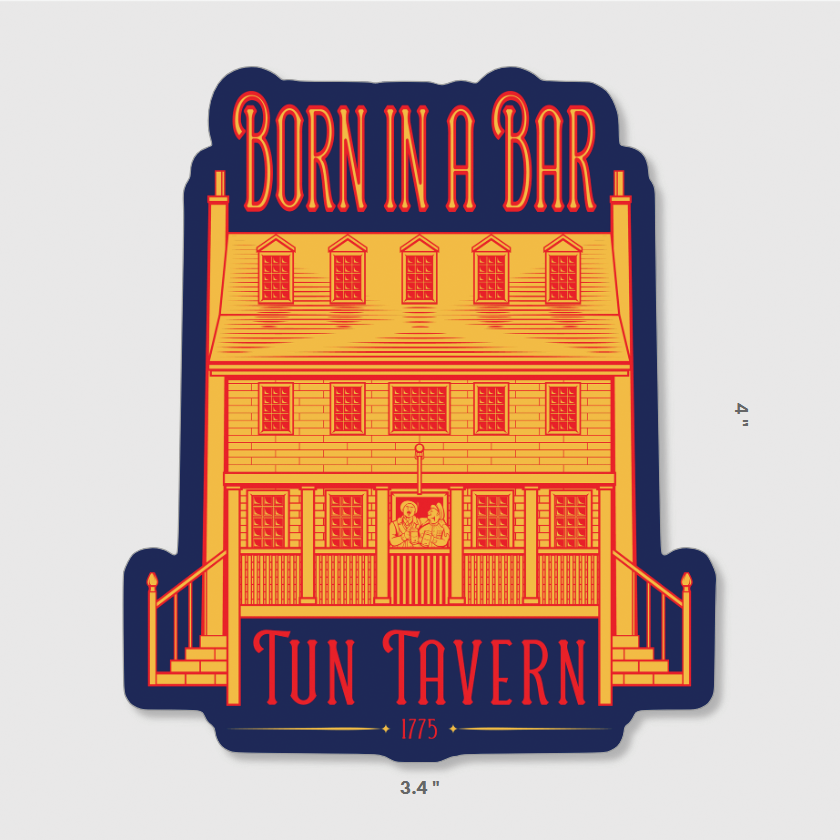 Born In A Bar Sticker Goons Up