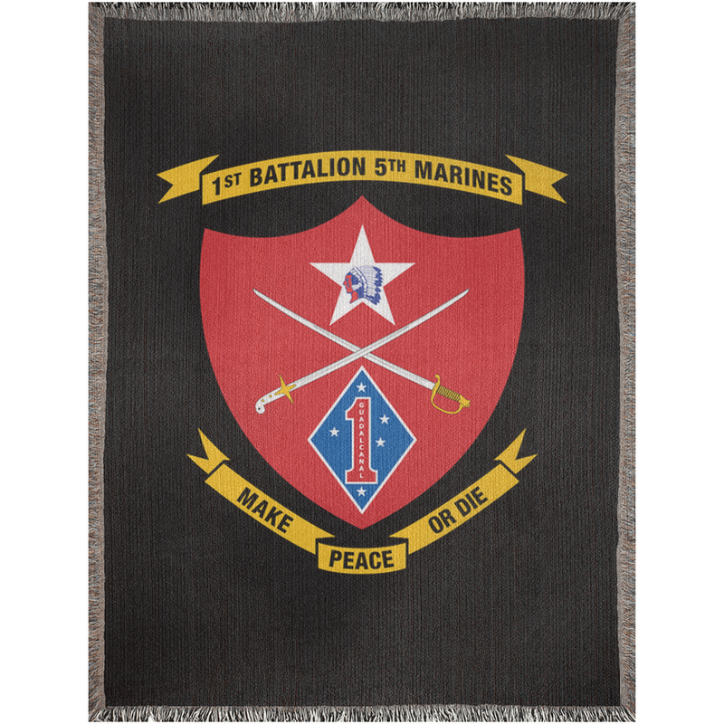 Load image into Gallery viewer, 1st Battalion 5th Marines Woven Blanket
