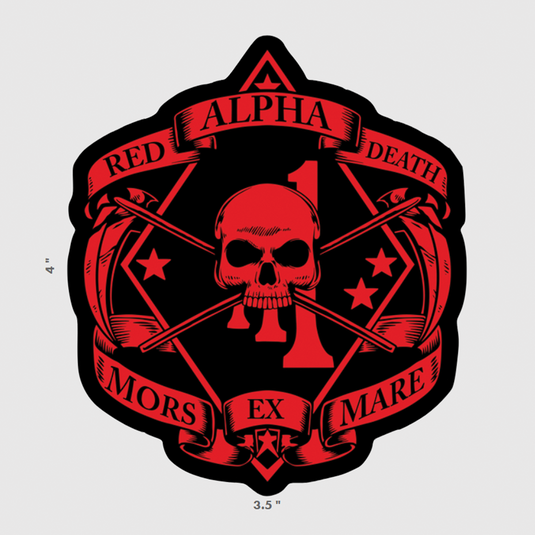 1st Battalion 1st Marines Alpha Red Death Sticker