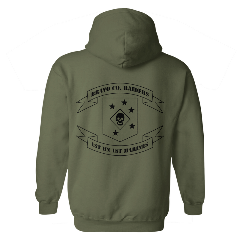 Load image into Gallery viewer, 1st Battalion 1st Marines Bravo Company Raiders Hoodie
