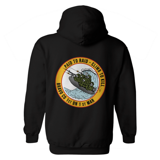 1st Battalion 1st Marines Bravo "Paid to Raid - Climb to Kill" Hoodie