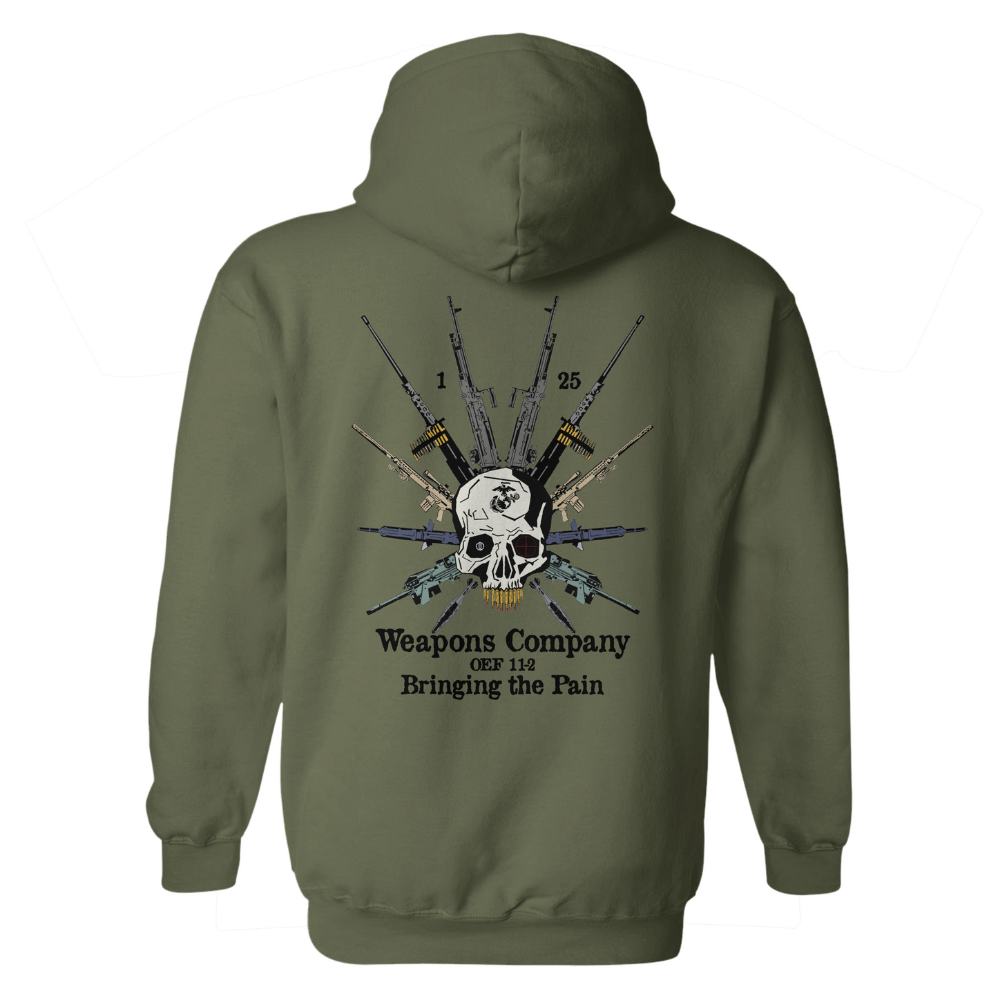 1st Battalion 25th Marines Weapons Company OEF 11-2 Hoodie