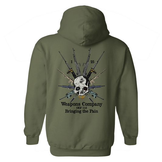 1st Battalion 25th Marines Weapons Company OEF 11-2 Hoodie