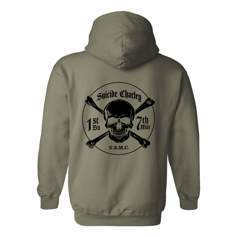 Load image into Gallery viewer, 1st Battalion 7th Marines Suicide Charley Hoodie
