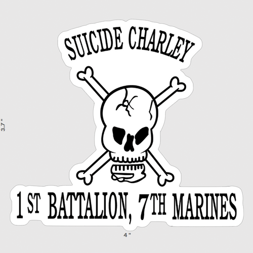 1st Battalion 7th Marines OG Suicide Charley Sticker