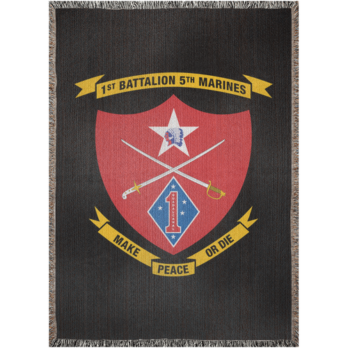 1st Battalion 5th Marines Woven Blanket