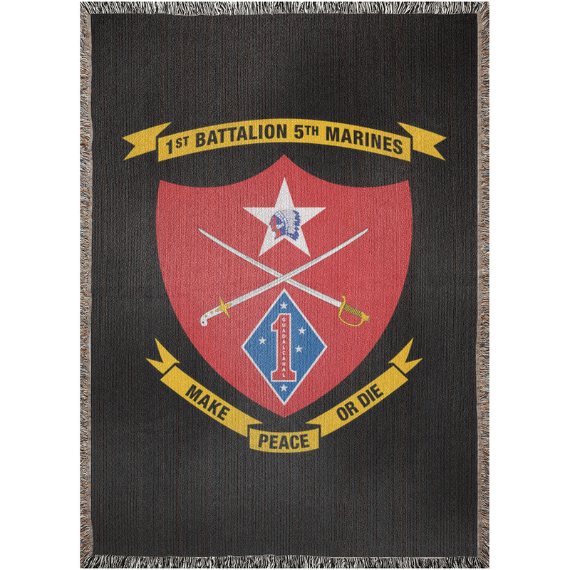 Load image into Gallery viewer, 1st Battalion 5th Marines Woven Blanket
