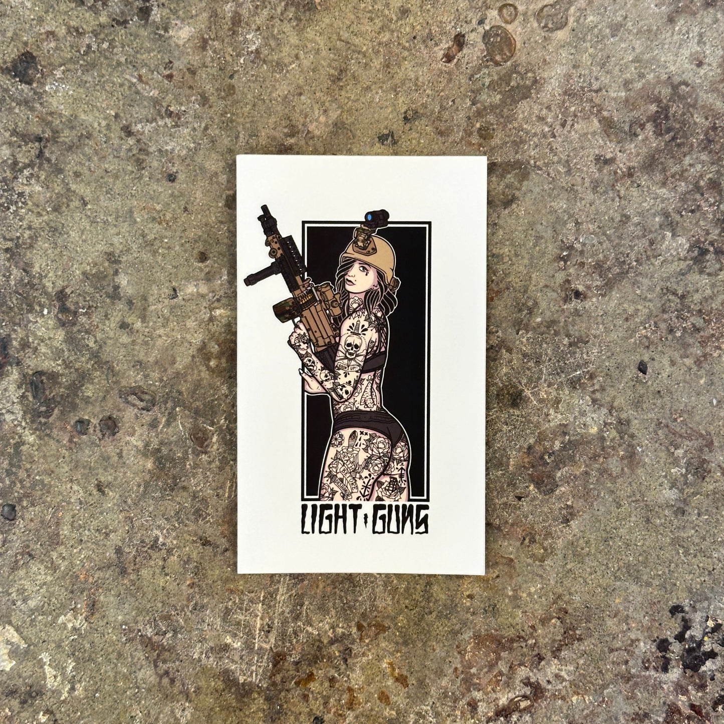Light Guns Pin Up Sticker