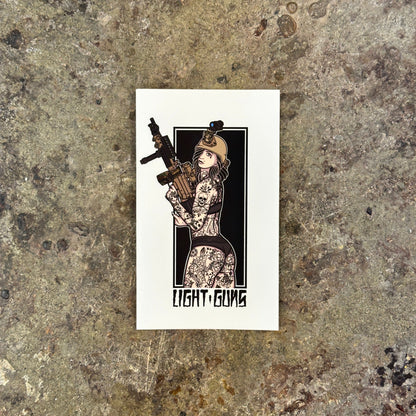 Light Guns Pin Up Sticker