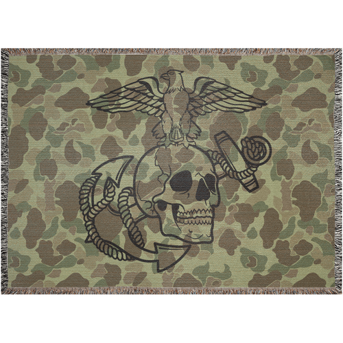 Eagle Skull and Anchor Woven Blanket - Frogskin Jungle