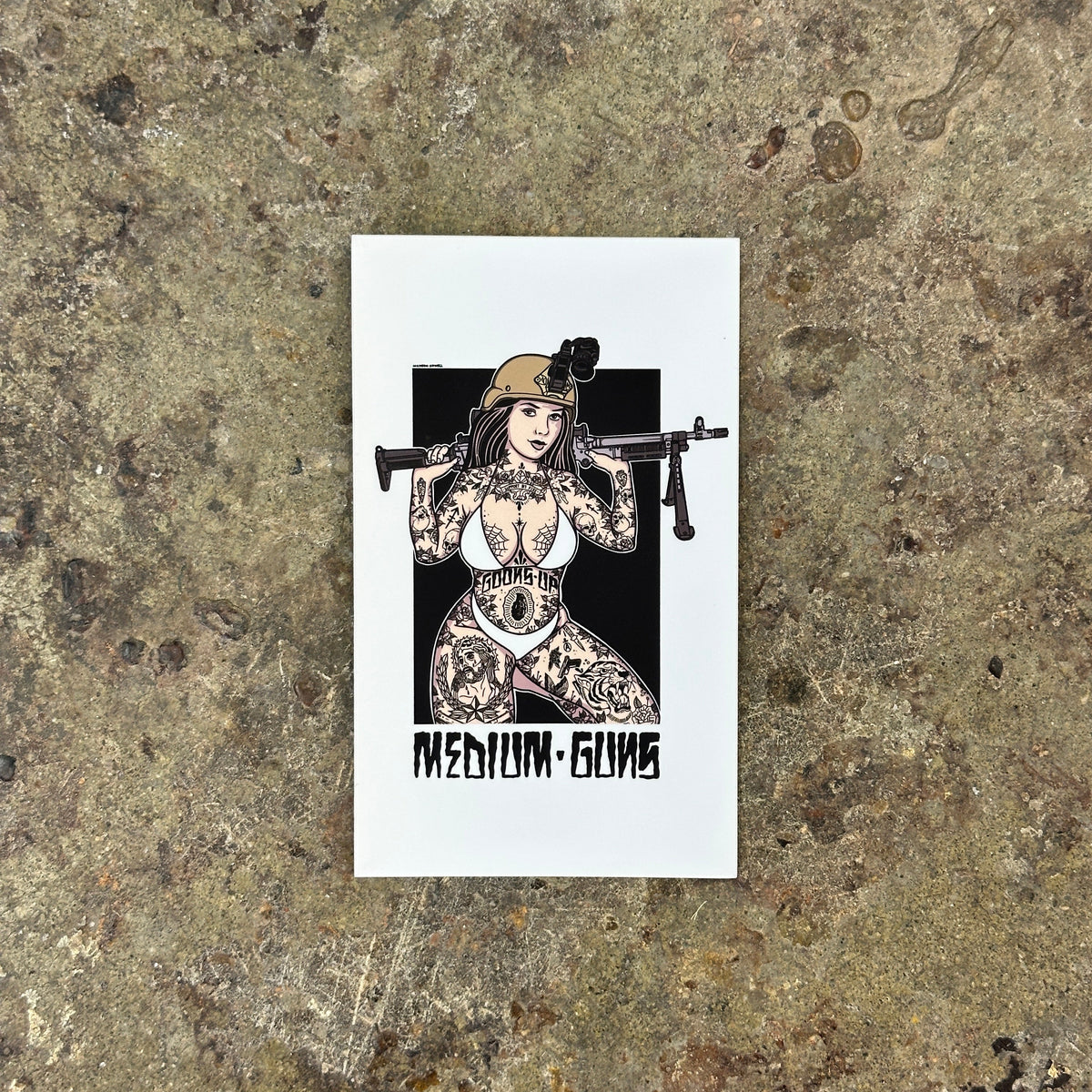 Medium Guns Pin Up Sticker