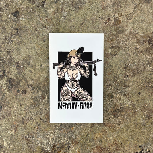 Medium Guns Pin Up Sticker
