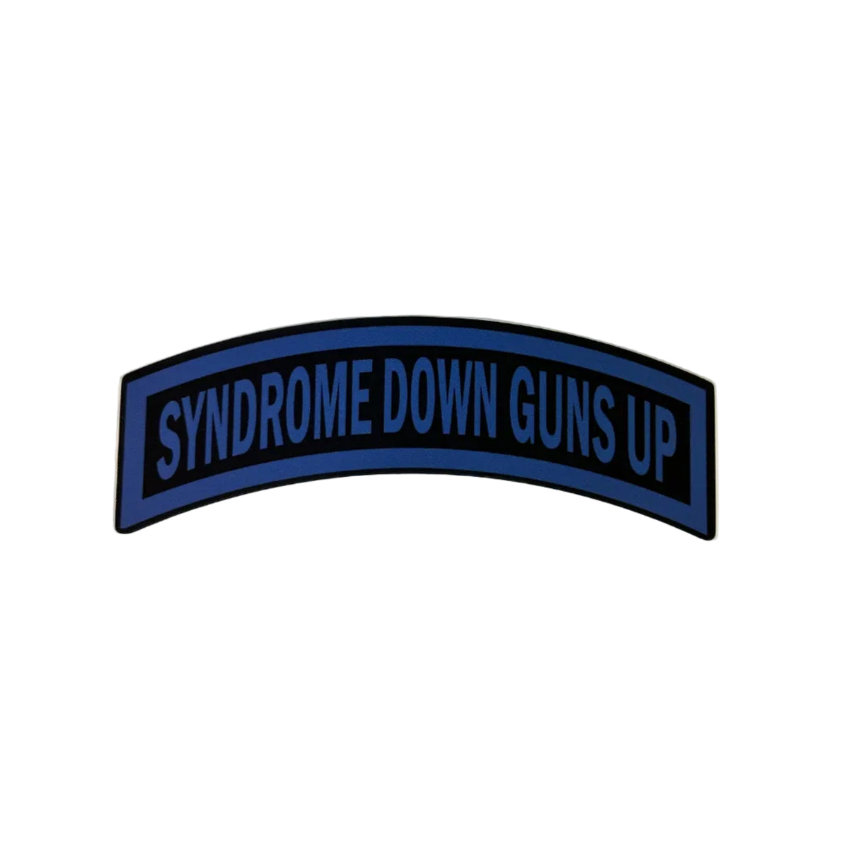 Syndrome Down Guns Up Tab Sticker