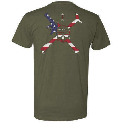 Ass Up American Flag Logo Tee