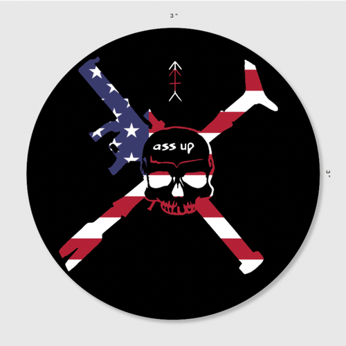 Ass Up American Flag Sticker