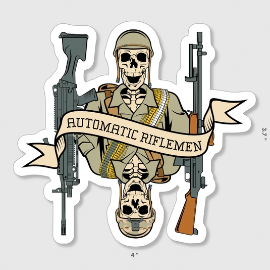 Automatic Riflemen Death Card Sticker