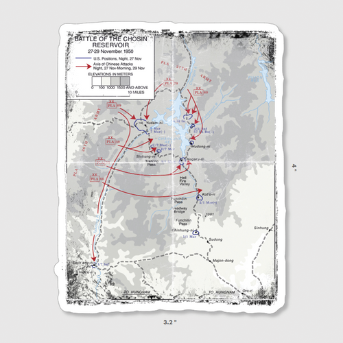 Chosin Battle Map Sticker