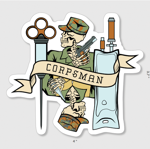 Corpsman Death Card Sticker