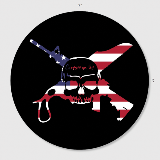 Corpsman Up American Flag Sticker