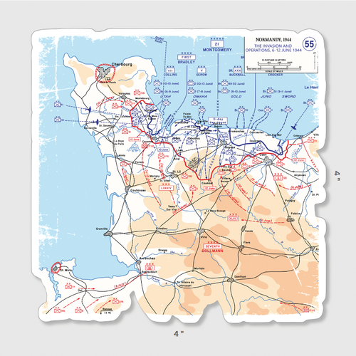 D-Day Battle Map Sticker