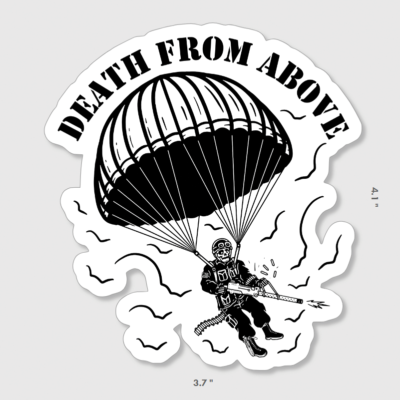 Above Design Sticker Death From Above Sticker – Goons Up