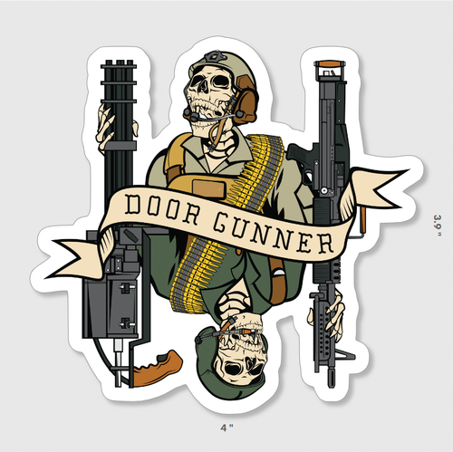 Door Gunner Death Card Sticker