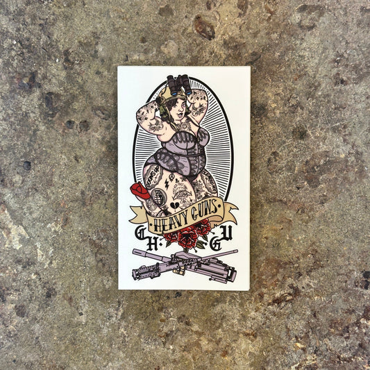 Heavy Guns Pin Up Sticker
