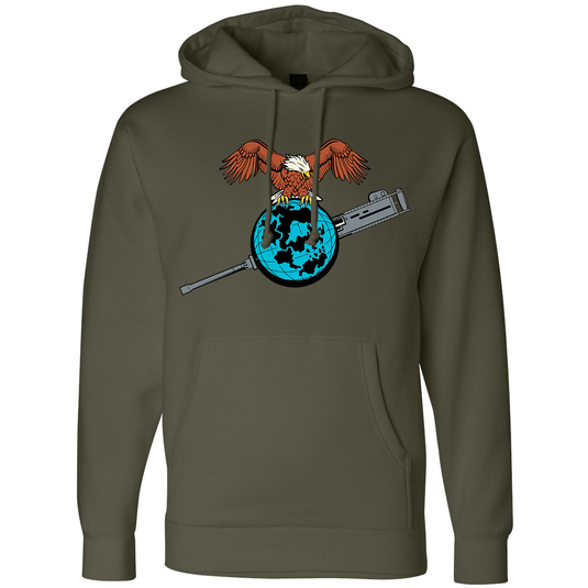 Eagle Globe and Gun Hoodie