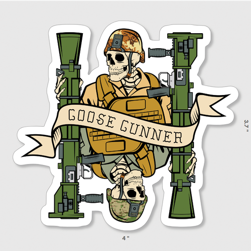 Goose Gunner Death Card Sticker