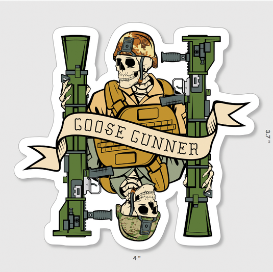 Goose Gunner Death Card Sticker