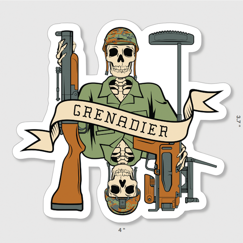 Grenadier Death Card Sticker