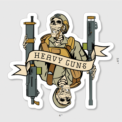 Heavy Guns Death Card Sticker