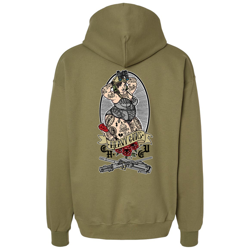 Load image into Gallery viewer, Heavy Guns Pin Up Hoodie
