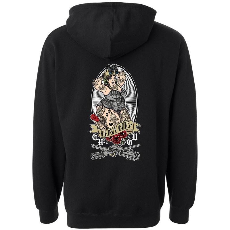 Load image into Gallery viewer, Heavy Guns Pin Up Hoodie
