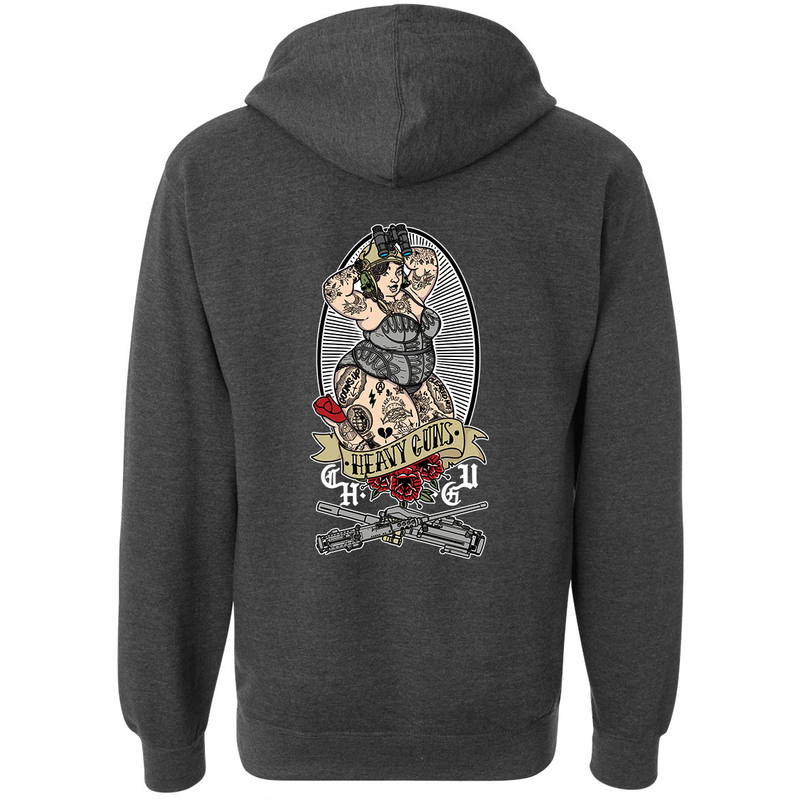 Load image into Gallery viewer, Heavy Guns Pin Up Hoodie
