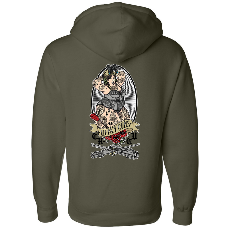 Load image into Gallery viewer, Heavy Guns Pin Up Hoodie
