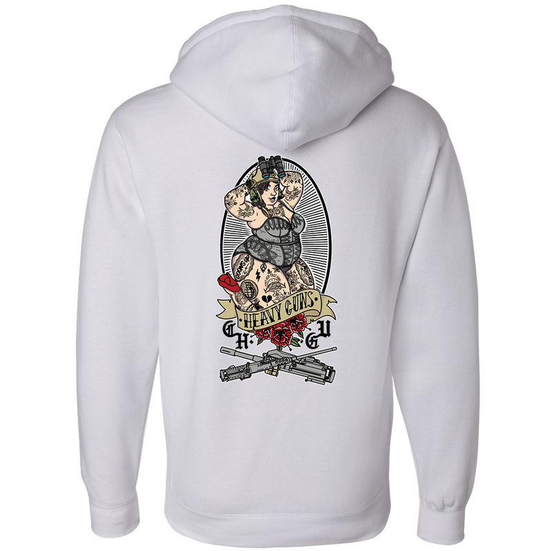 Load image into Gallery viewer, Heavy Guns Pin Up Hoodie
