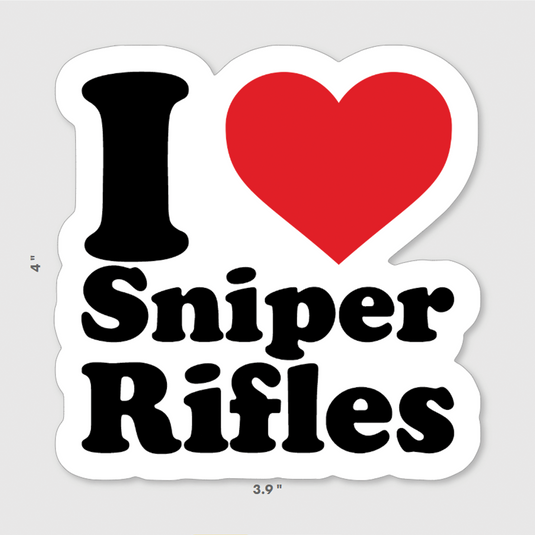 I Love Sniper Rifles Sticker