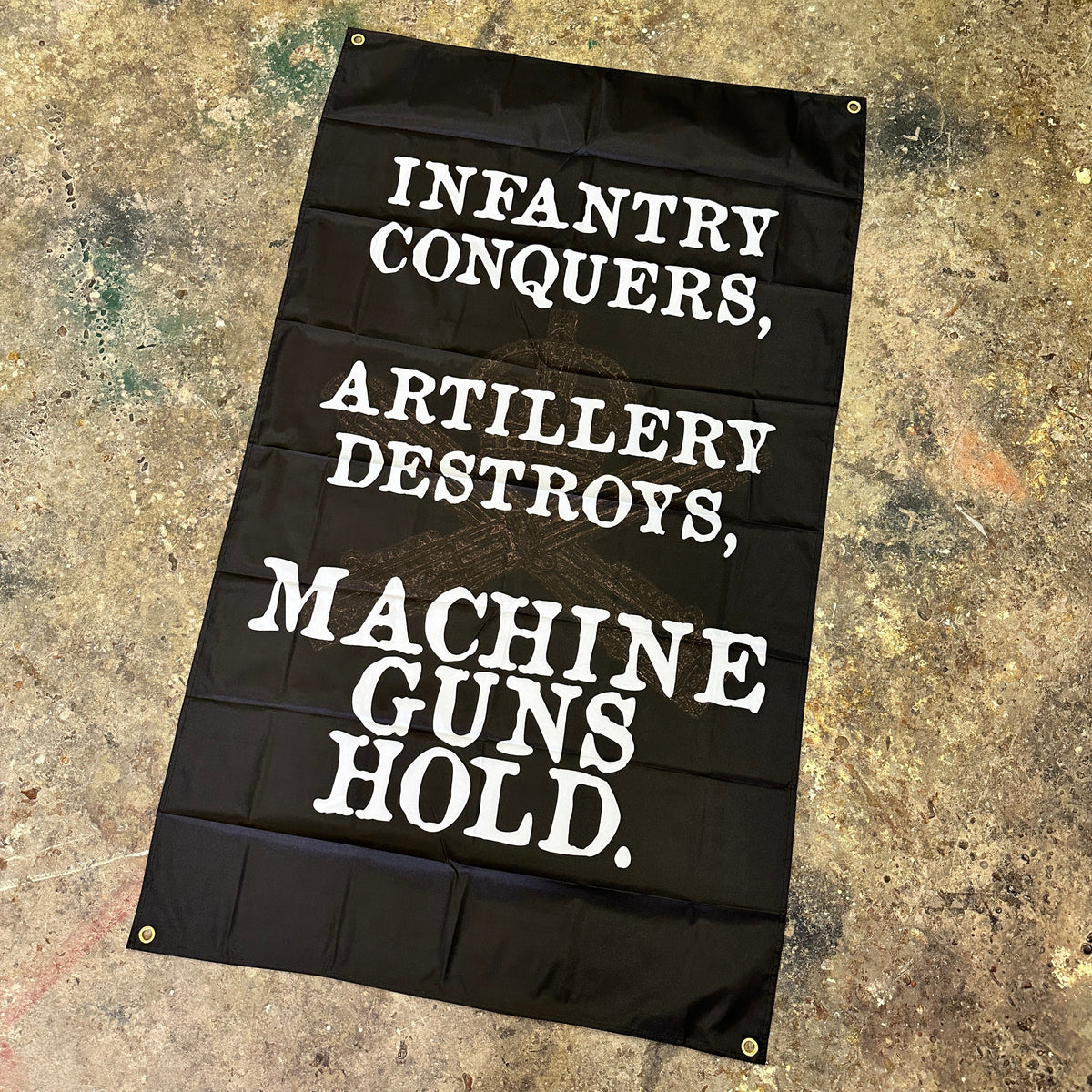 Machine Guns Hold Flag