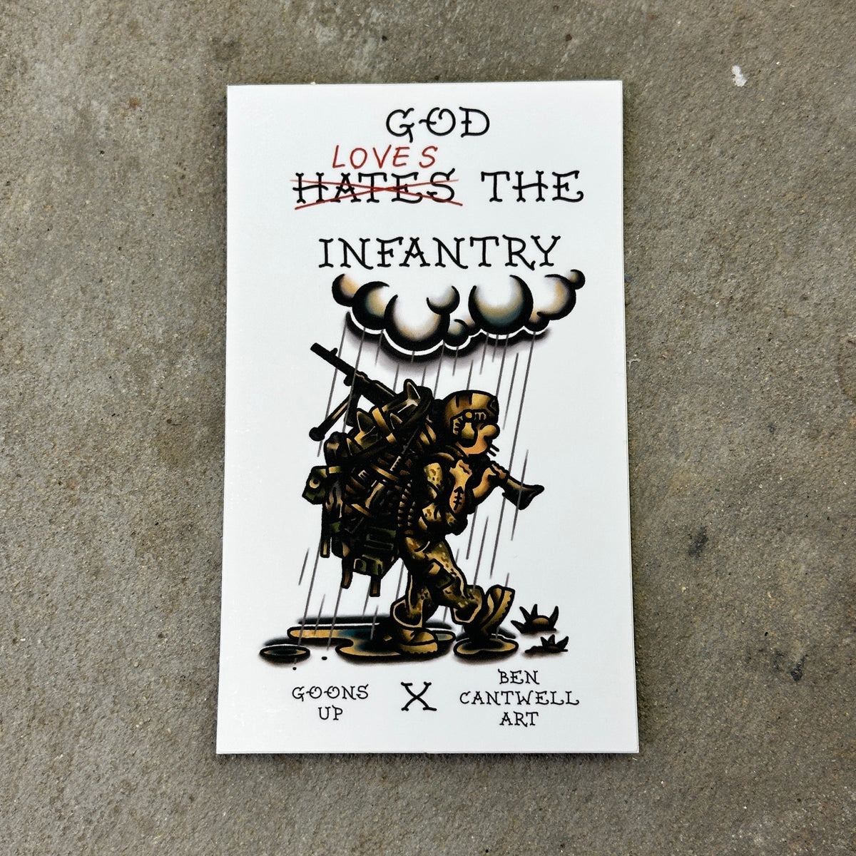 God Loves the Infantry Sticker