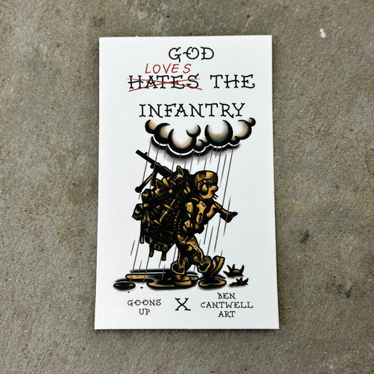 God Loves the Infantry Sticker