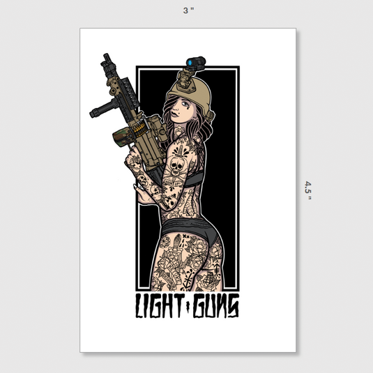 Light Guns Pin Up Sticker