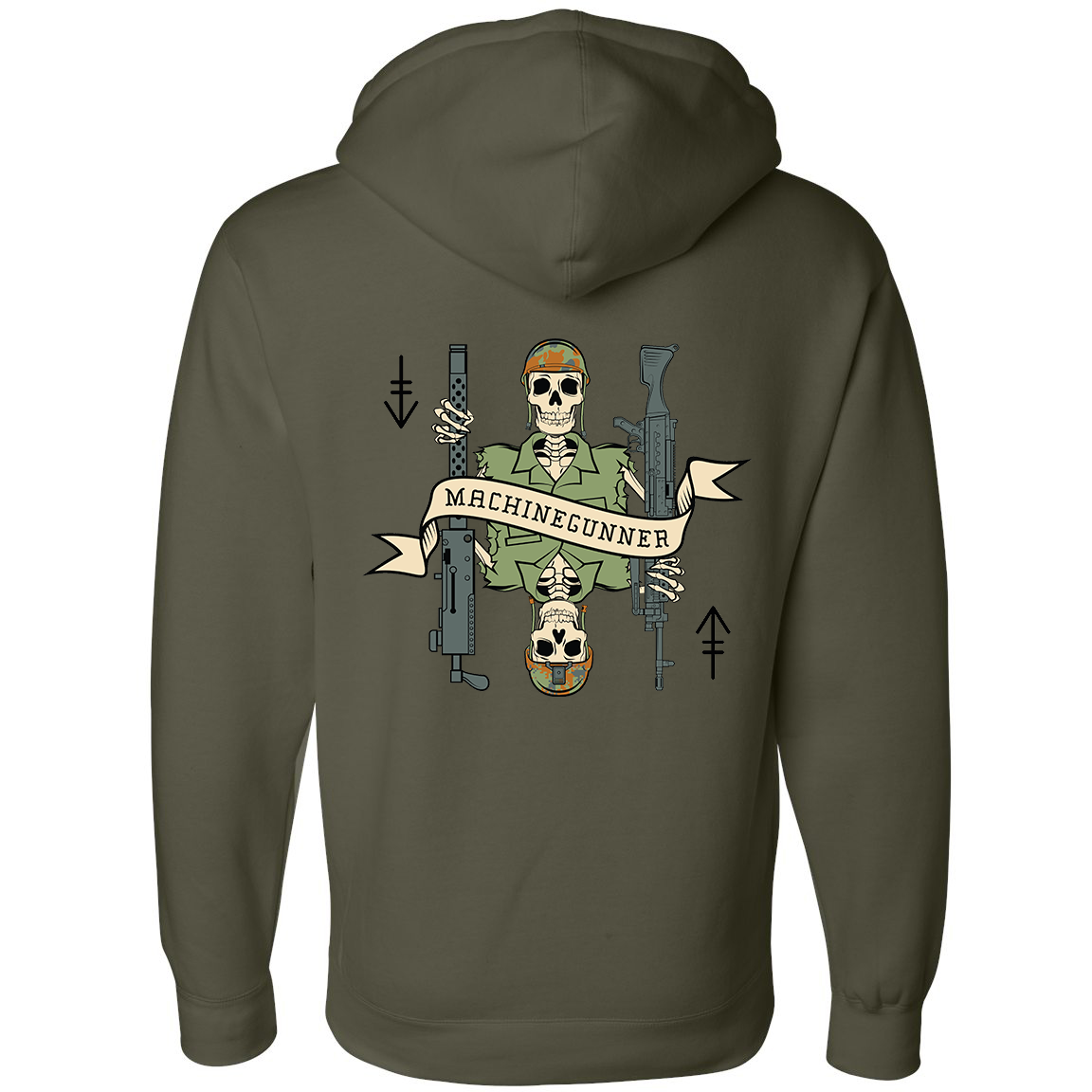 Machine Gunner Death Card Hoodie