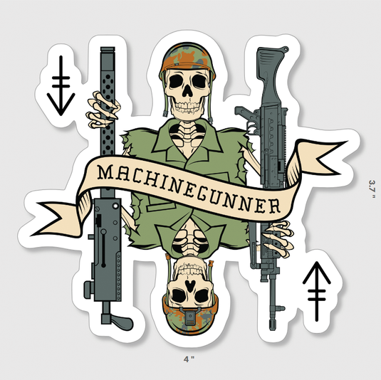 Machine Gunner Death Card Sticker