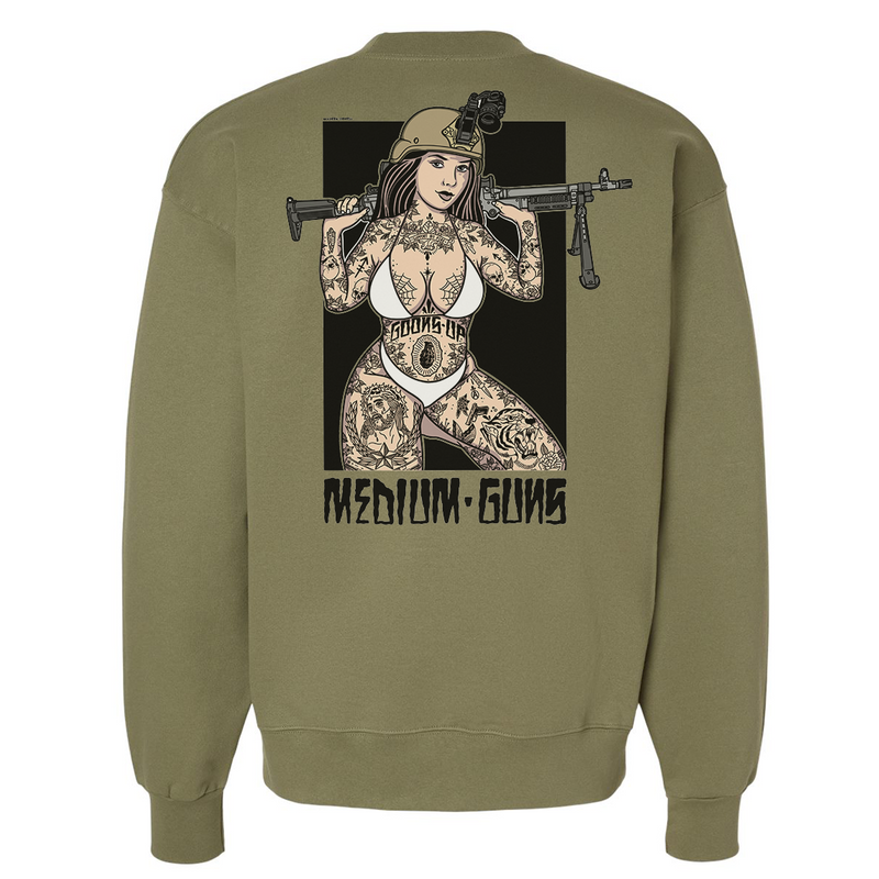 Load image into Gallery viewer, Medium Guns Pin Up Sweatshirt
