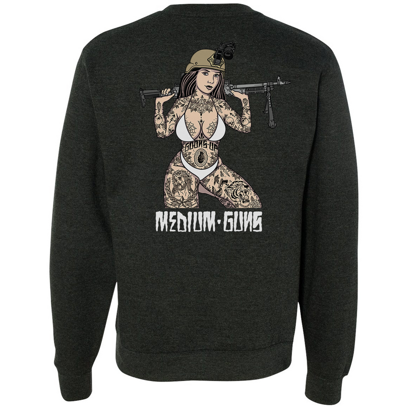 Load image into Gallery viewer, Medium Guns Pin Up Sweatshirt
