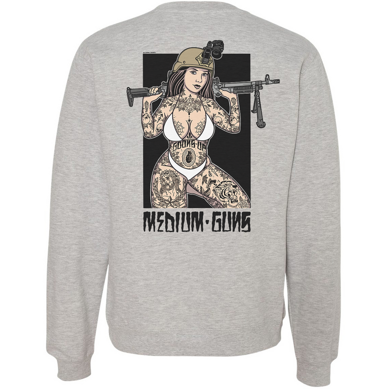 Load image into Gallery viewer, Medium Guns Pin Up Sweatshirt
