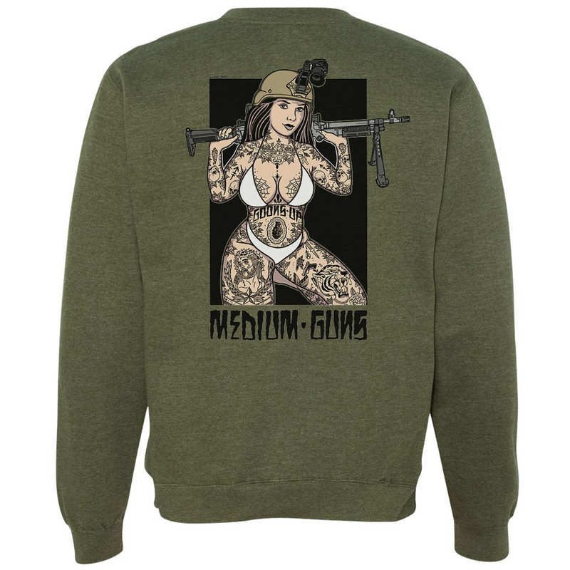 Load image into Gallery viewer, Medium Guns Pin Up Sweatshirt
