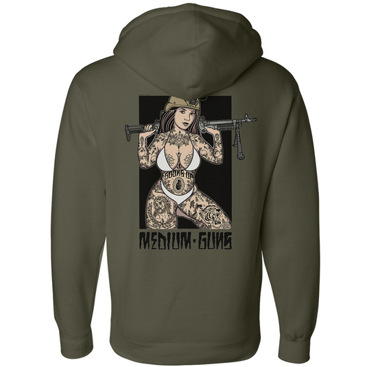 Medium Guns Pin Up Hoodie